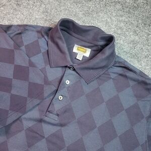 The Foundry Supply Co Mens 2XLT Blue Argyle Quick-Dri Pima Cotton Polo Shirt